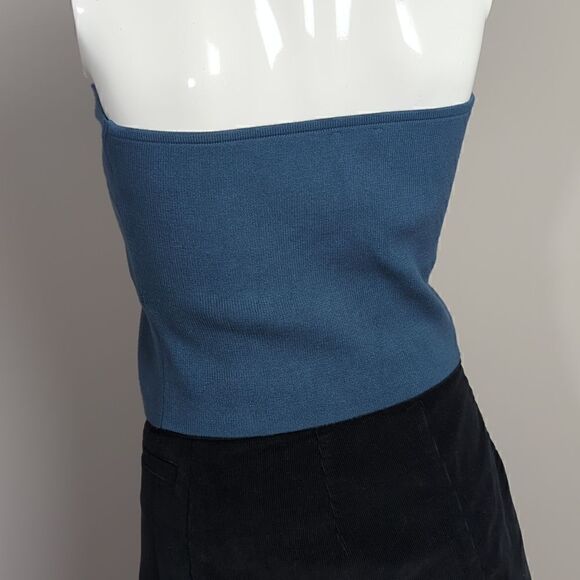 Dynamite tube top knit teal blue knot front sweetheart - Picture 2 of 5